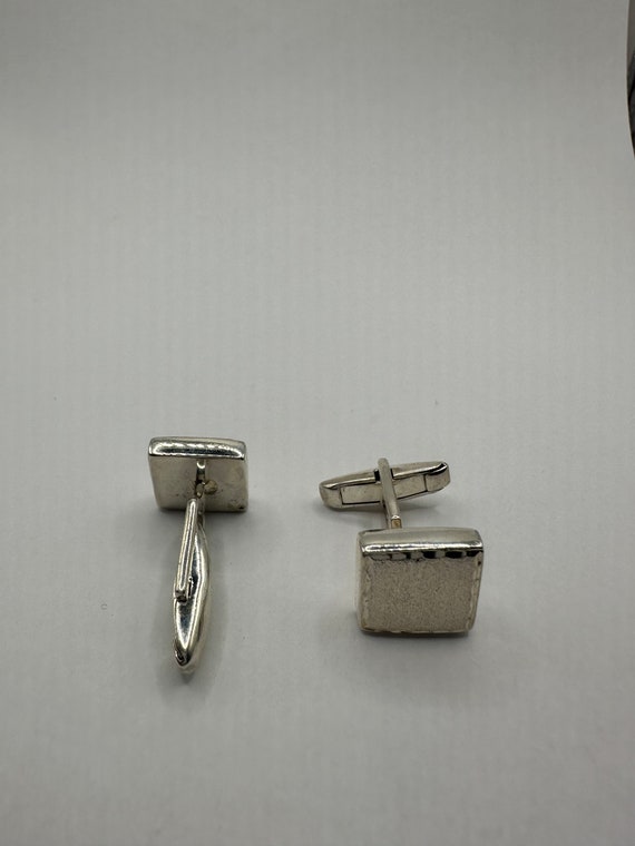 Vintage Cuff Links 925 Sterling Silver - image 7