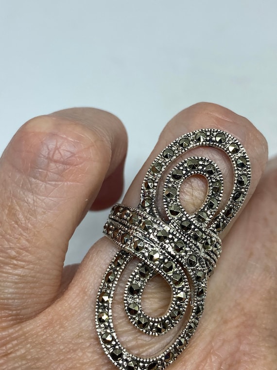 Vintage Handmade Genuine Swiss Marcasite Setting 925 Sterling
