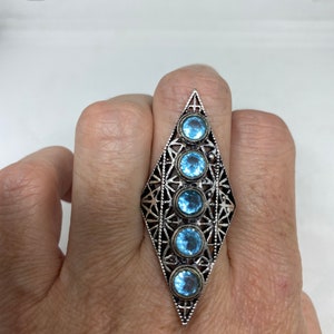 Vintage Blue Topaz Ring Size 9