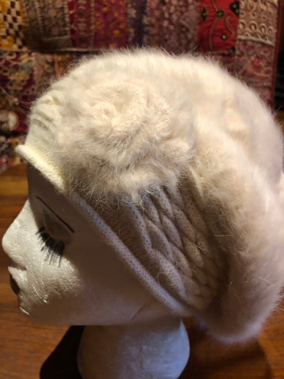 Vintage Wool angora 10 in Beret Hat - image 1