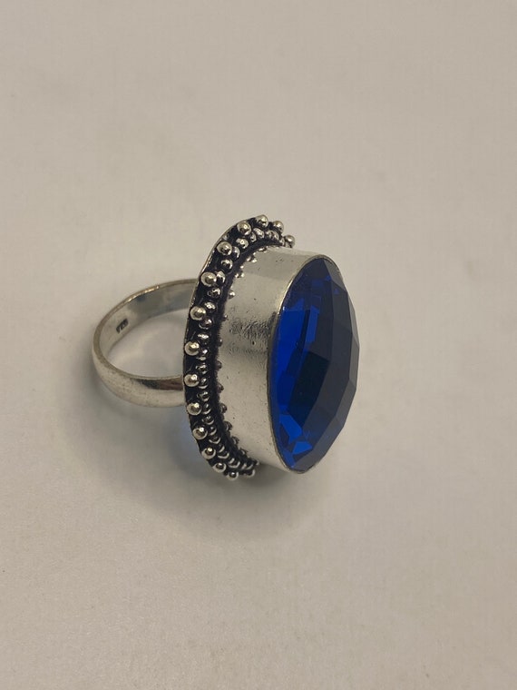 Vintage Blue Art Glass Ring - image 2