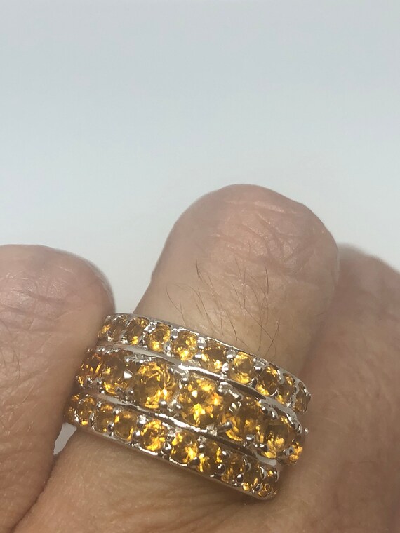 Vintage Handmade Golden Genuine Citrine 925 Sterl… - image 3