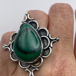 Vintage malachite Ring Size 7.75