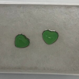 Vintage Fun Green Jade Bronze Stud Earrings