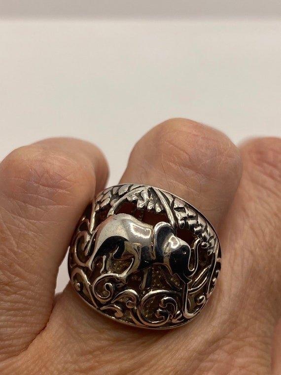 Elephant Ring Size 5.75 Animal Band Sterling Silver Women - Etsy