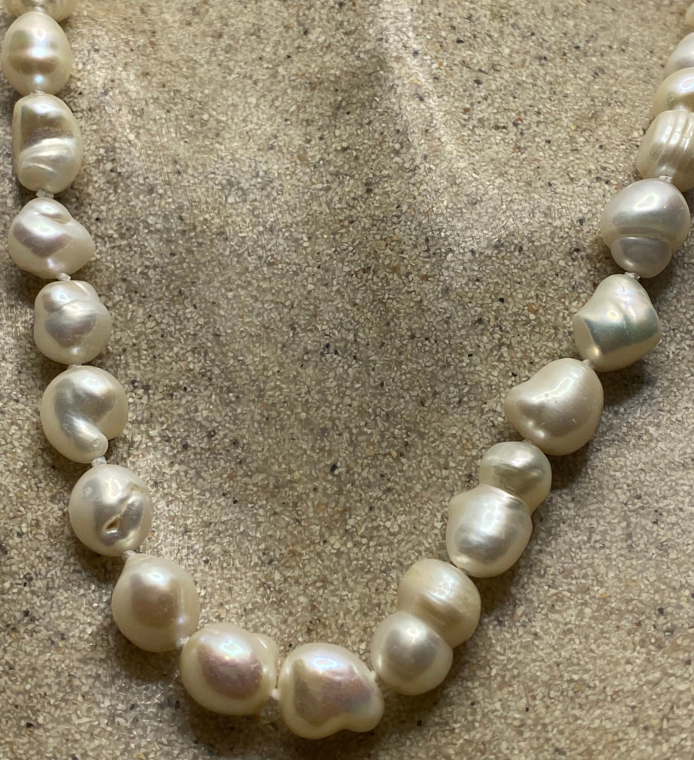 Vintage Hand Knotted White Pearl 18 in Necklace - Etsy