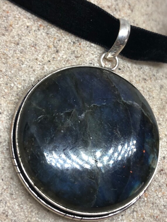 Vintage Silver Genuine Blue Labradorite Gemstone … - image 6