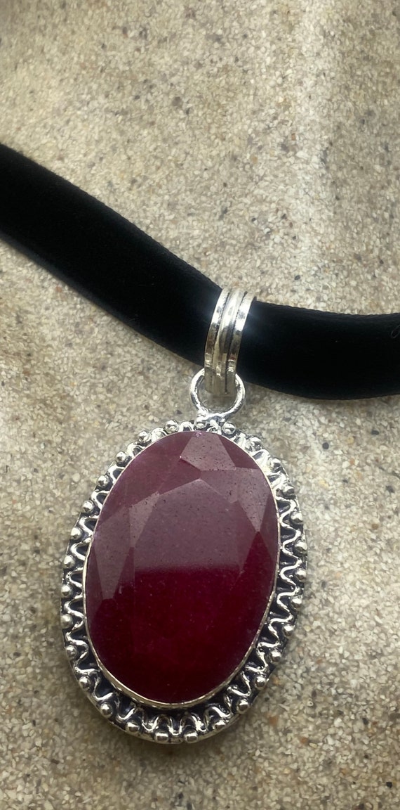 Vintage Antique Pink Raw Ruby Choker Necklace