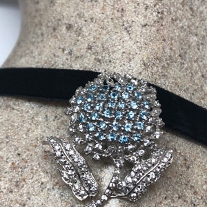 Vintage Echte Tief Blau Topas 925 Sterling Silber Halskette Anhänger