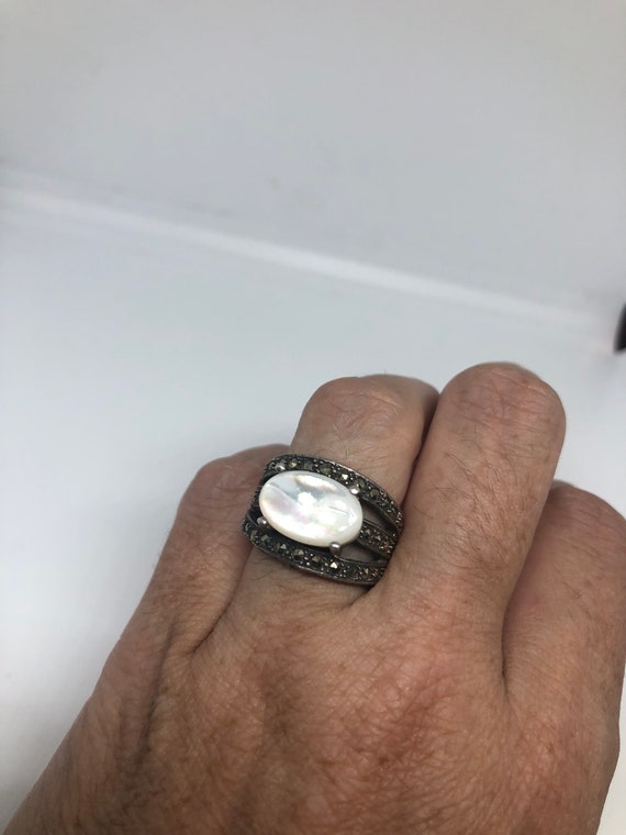 Vintage Mother of Pearl 925 Sterling Silver Marcas