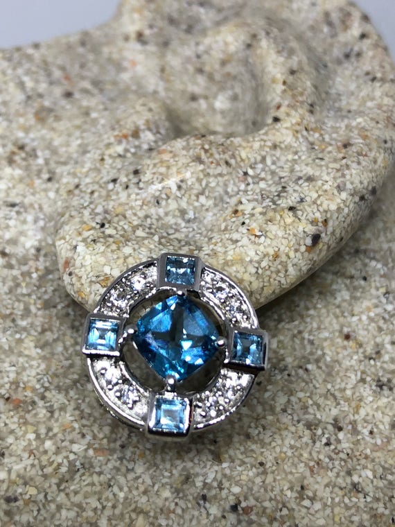 Vintage Mixed Genuine Blue Topaz Gemstone Filigre… - image 5