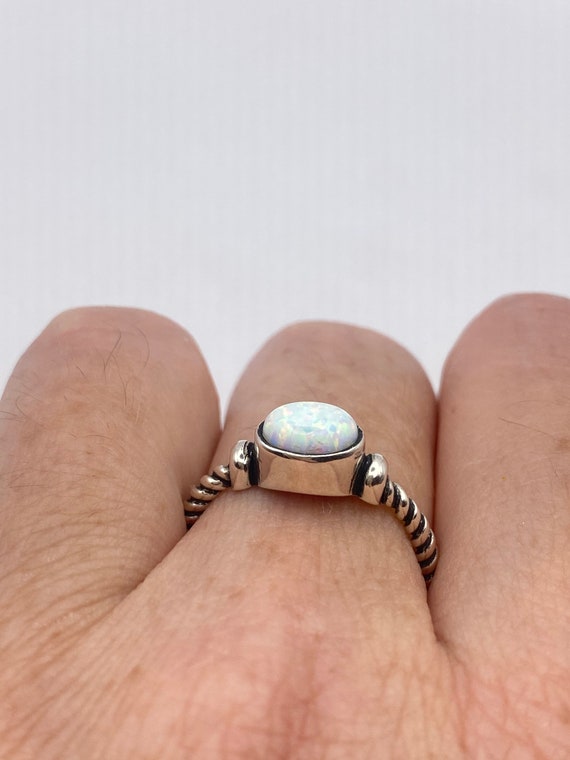 Vintage Blue Fire Opal 925 Sterling Silver Inlay … - image 6