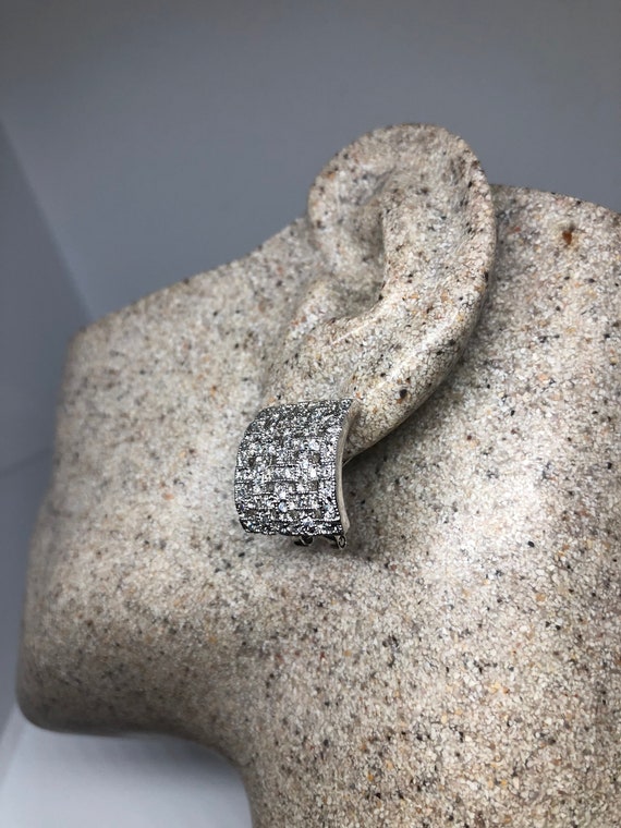Vintage Handmade Sterling Silver diamond look Gem… - image 6
