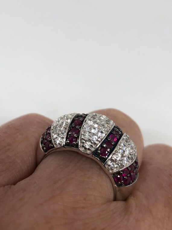 Vintage Handmade Pink Ruby Setting Sterling Silve… - image 10