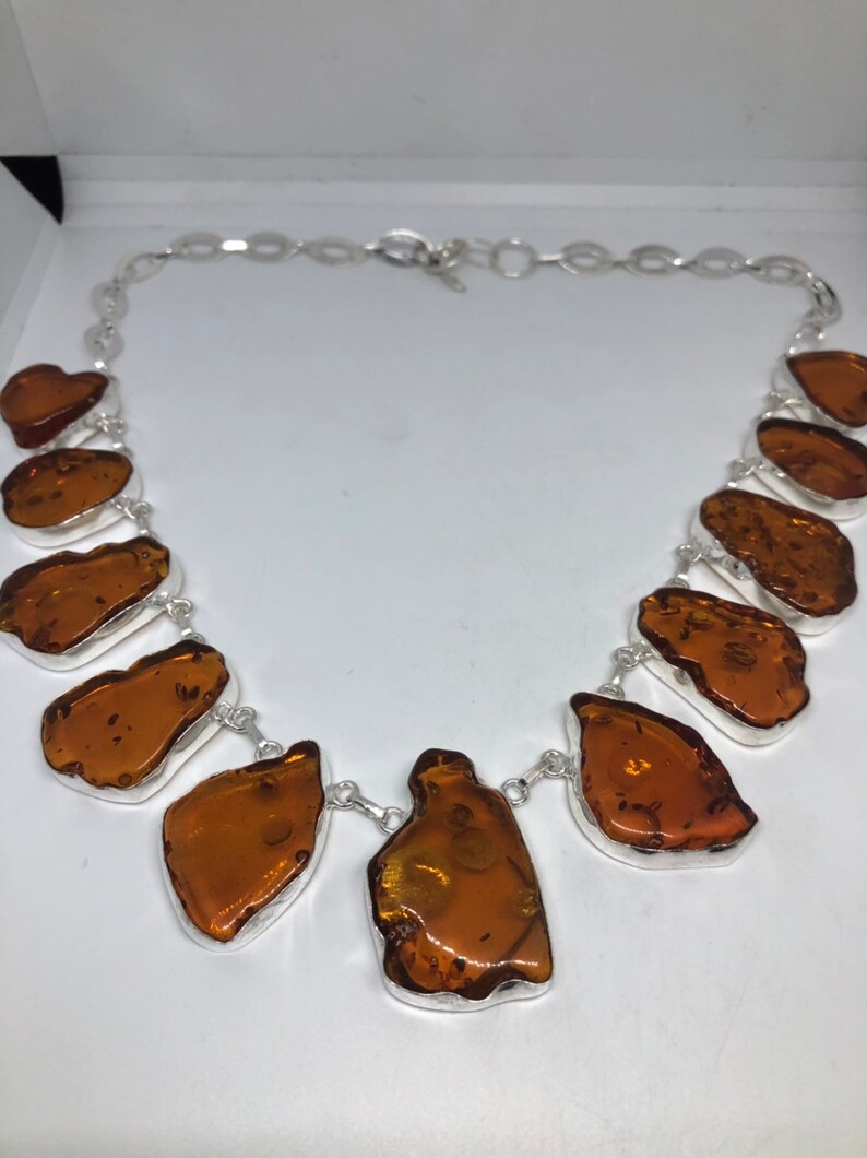 Vintage Baltic Amber Silver necklace