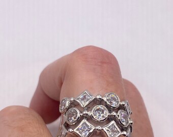 Las Mejores Ofertas En Cubic Zirconia Anillo De Plata De Ley 5 Joyas De Compromiso Y Boda | EBay