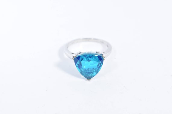 Vintage Genuine Blue Topaz 925 Sterling Silver Ri… - image 1