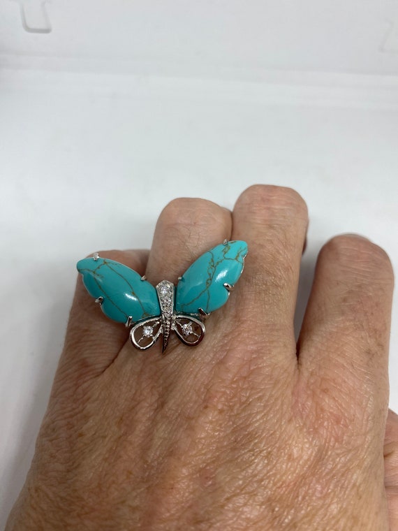 Vintage Pursian Turquoise and White Sapphire Gems… - image 1