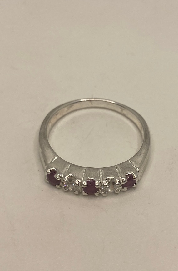 Vintage Handmade Pink Ruby Setting Sterling Silve… - image 3