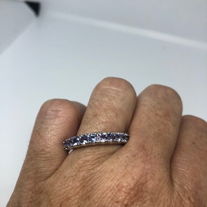 Vintage Handmade Blue Tanzanite Setting 925 Sterling Silver Gothic Ring