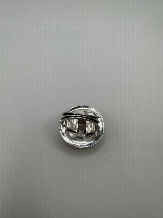 Vintage Genuine Rose Quartz Silver Ring - image 5