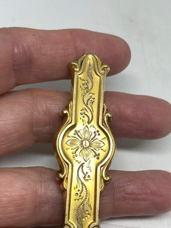 Vintage Flower Gold filled Brooch Pin - image 2