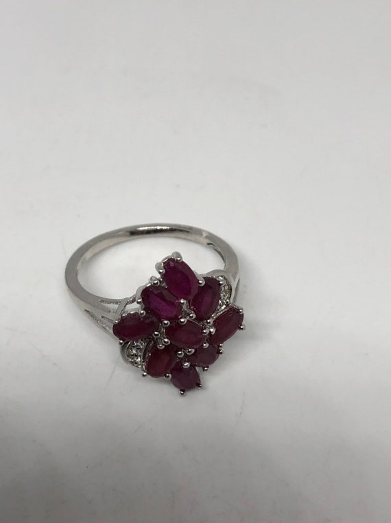 Vintage Handmade Pink Ruby Setting Sterling Silve… - image 9