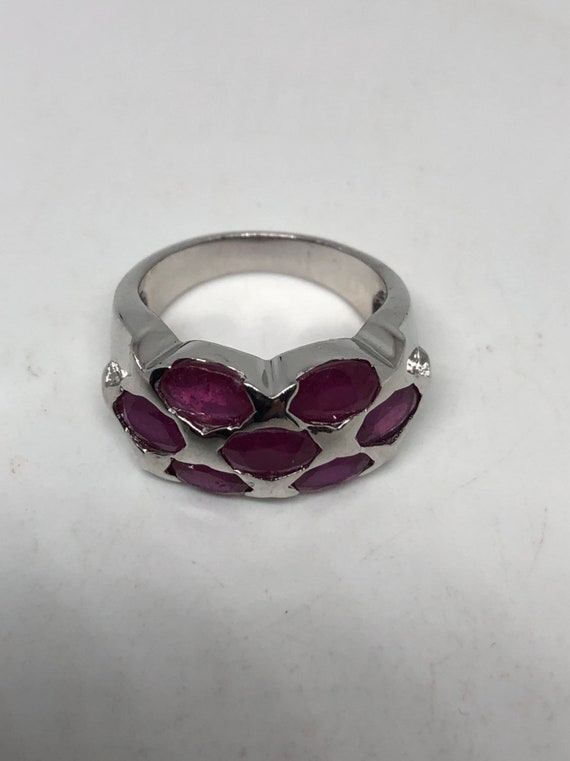 Vintage Handmade Pink Ruby Setting Sterling Silve… - image 10