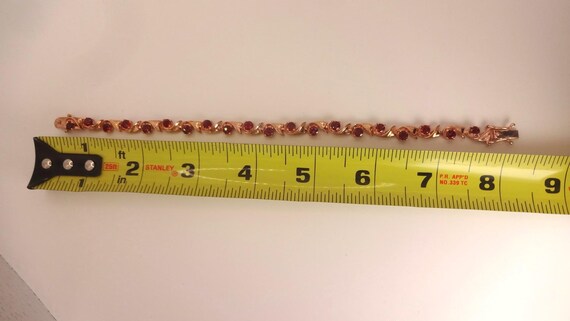 Bohemian Red Garnet Bracelet Rose Golden 925 Ster… - image 6