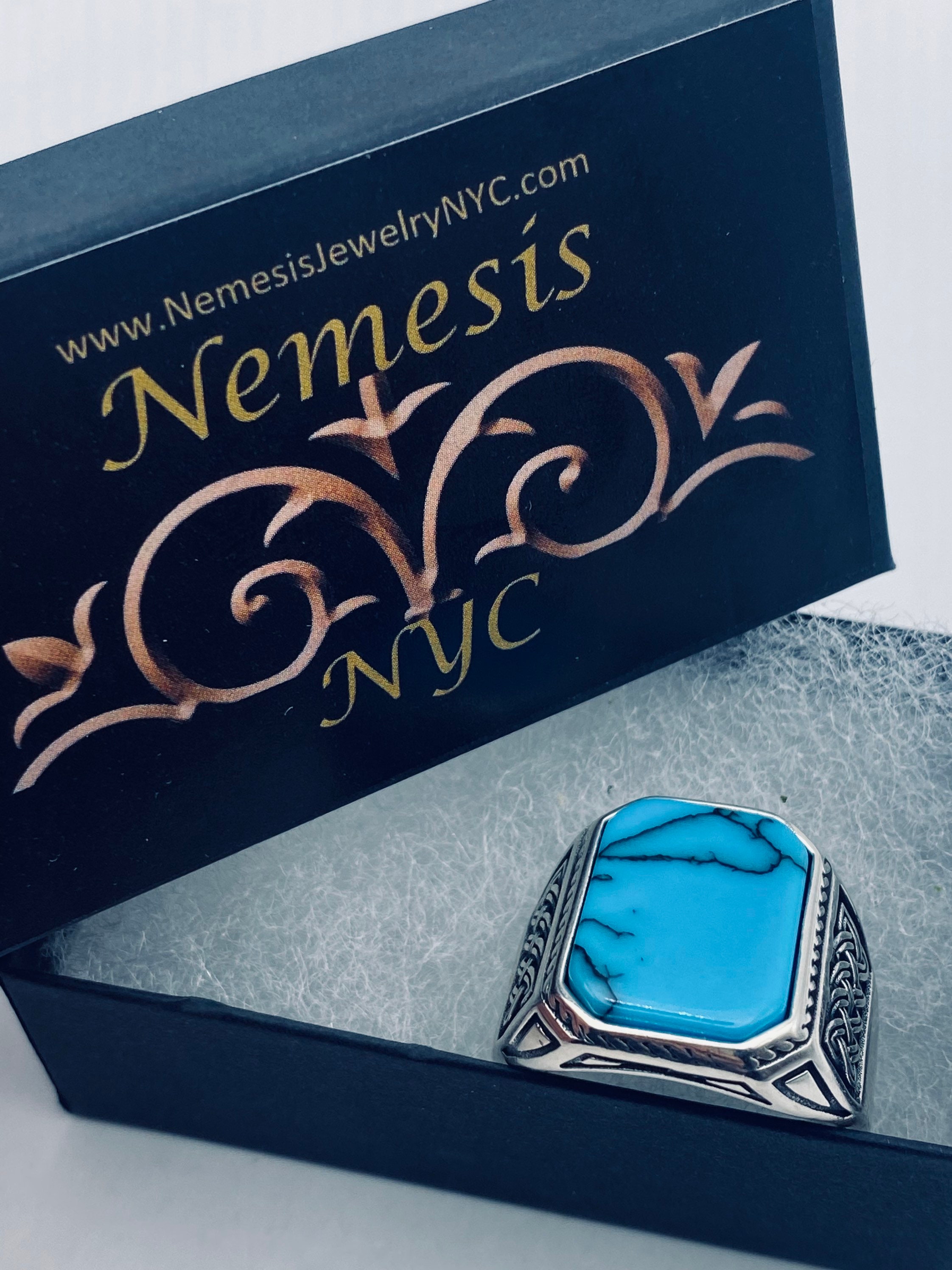 Vintage Turquoise Mens Ring in 925 Sterling Silver - Etsy