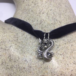 Vintage Handmade Sterling Silver 925 Dragon Necklace
