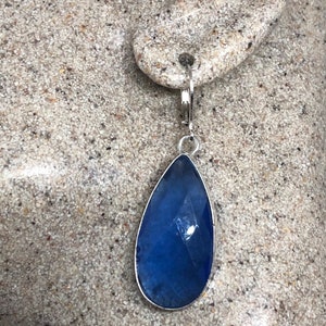 Antique Vintage Cobalt Blue Volcanic Glass Silver Dangle Earrings