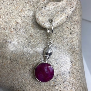 Vintage Raw Ruby LeverBack 925 Sterling Silver Earrings