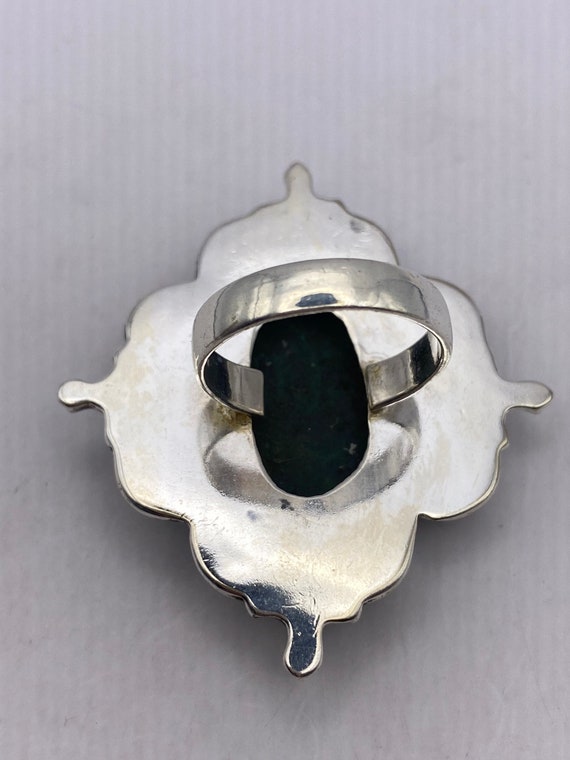 Vintage malachite Ring Size 7.5 - image 6