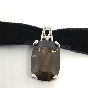 Vintage Handmade 925 Sterling Silver  Smoky Quartz Pendant