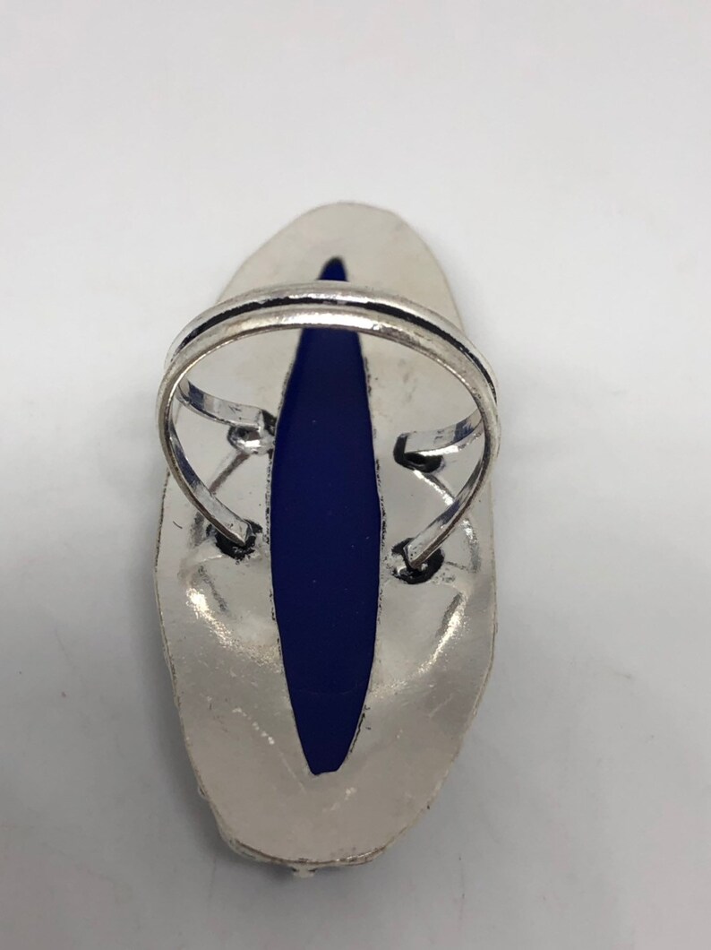 Vintage Genuine Blue Chalcedony ring Size 9