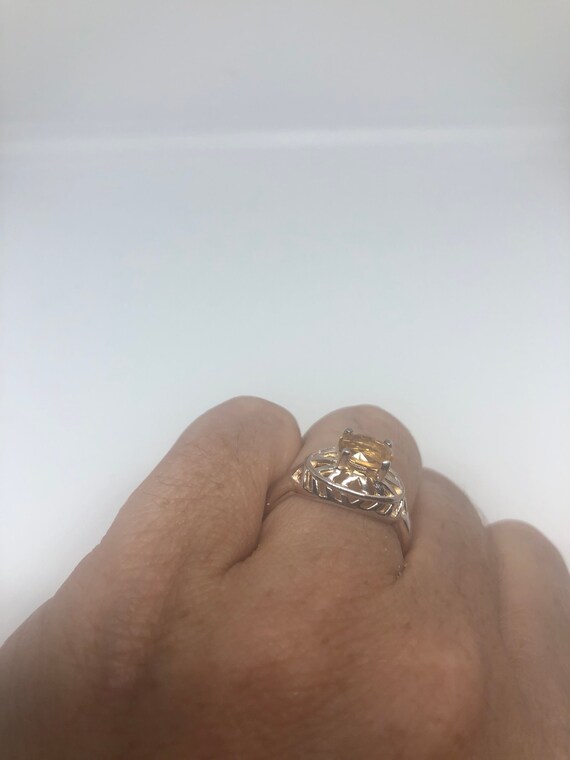 Vintage Handmade Golden Genuine Citrine 925 Sterl… - image 4
