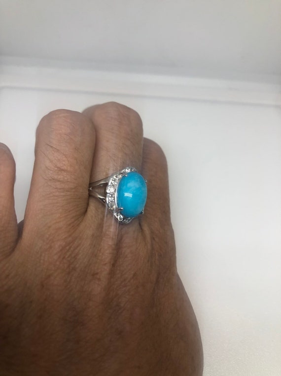 Vintage Blue Genuine Larimr Adjustable Ring - image 8