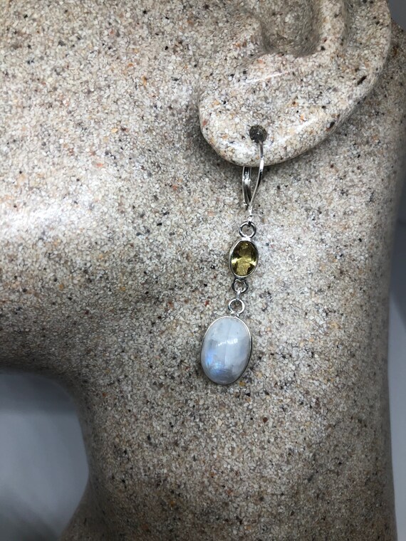 Orecchini Pendenti In Argento 925 Con Citrino Naturale – Pietra Di Novembre, Cabochon Giallo