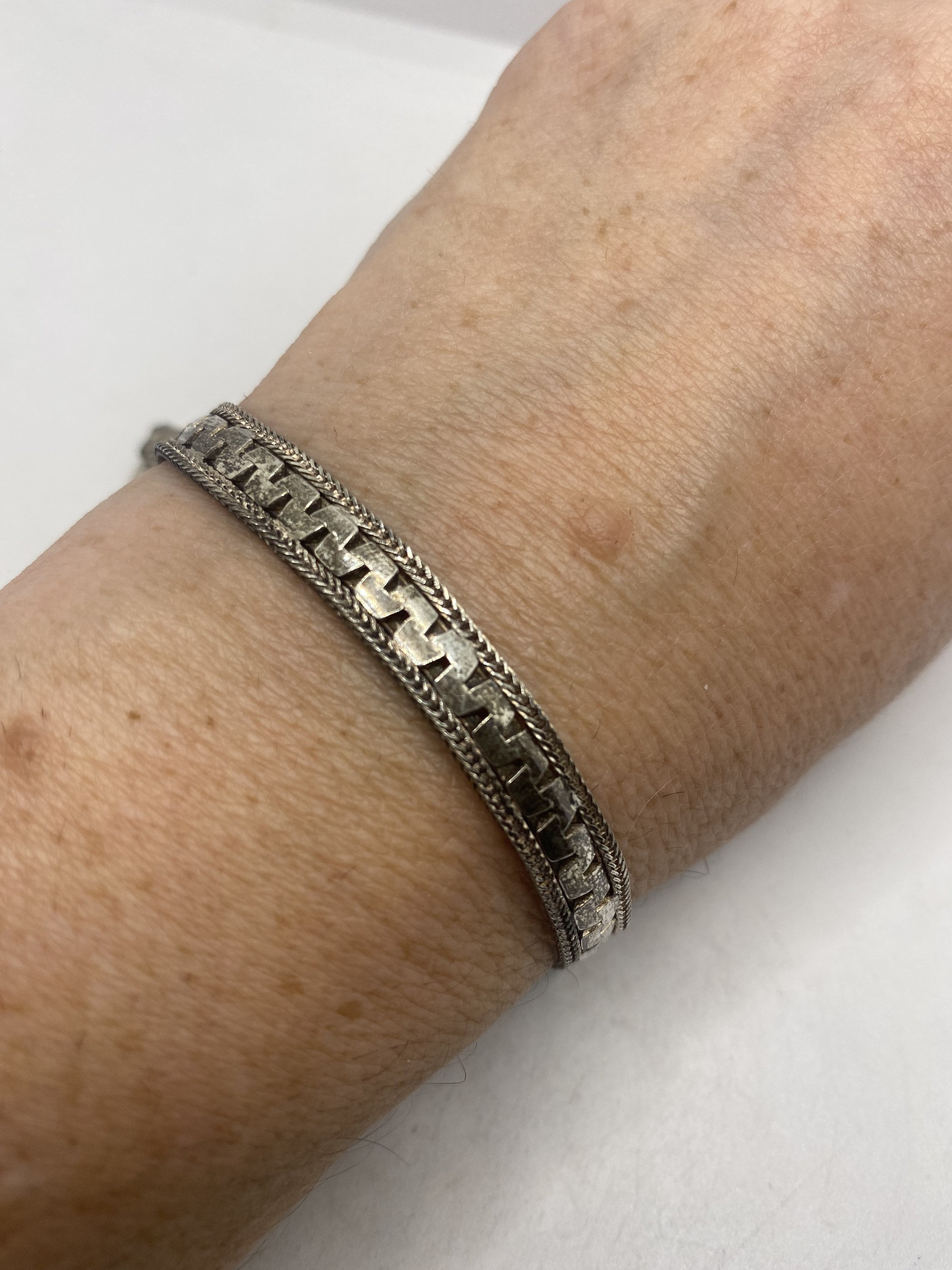 ヴィンテージ925スターリングシルバーチェーンリンク ブレスレット ヴィンテージ 925 スターリングシルバー チェーンリンクブレスレット