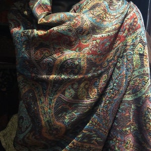 Jamawar Paisley Brocade Pashmina Bufanda Wrap Shawl