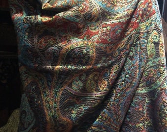 Jamawar Paisley Brocade Pashmina Scarf Wrap Shawl