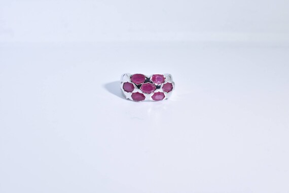 Vintage Handmade Pink Ruby Setting Sterling Silve… - image 6