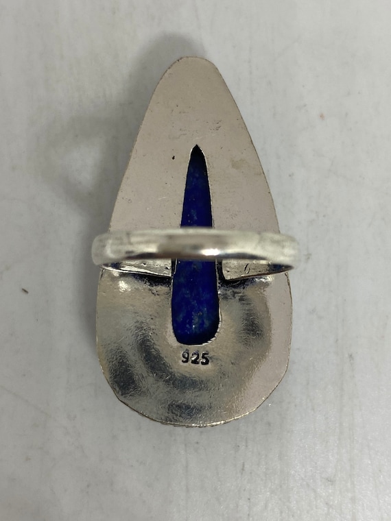 Vintage Blue Genuine Lapis Lazuli Ring Size 7 - image 2