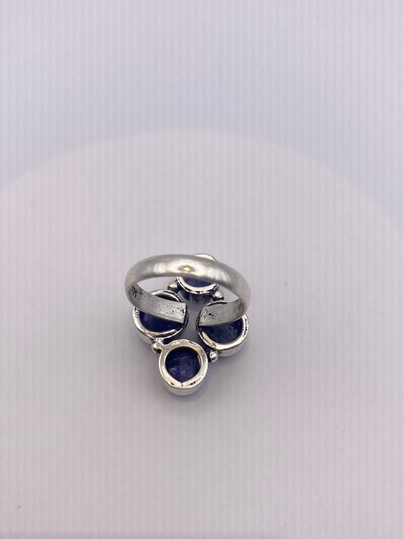 Vintage Blue Raw Sapphire Ring Boho Statement - image 7
