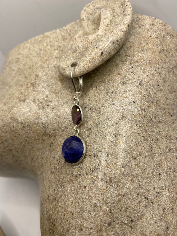 Vintage Blue Raw Sapphire Sterling Silver Lever B… - image 2