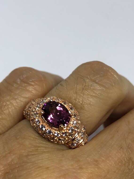 Vintage Bohemian Rhodolite Garnet White Sapphire … - image 1