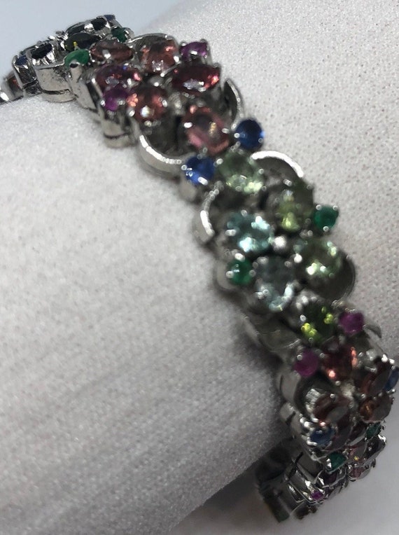 Vintage Handmade Watermelon Tourmaline  in 925 St… - image 1