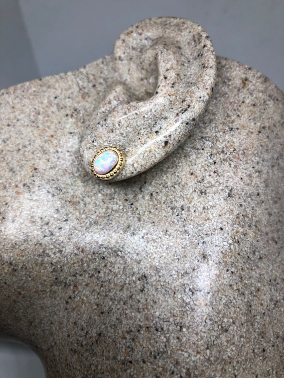 Vintage White Opal Earrings 925 Sterling Silver S… - image 2