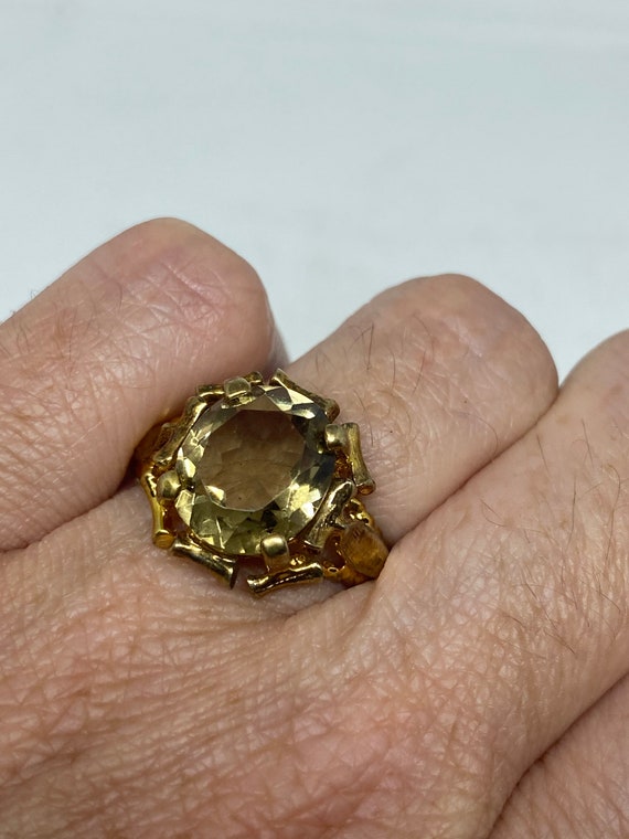 Vintage Smoky Topaz Ring Golden 925 Sterling Silver Etsy Australia
